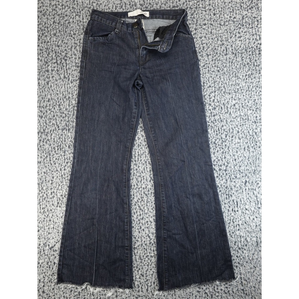 Joe's Jeans Trouser Jeans Womens 2 Dark Wash Flare Raw Hem Front Seam